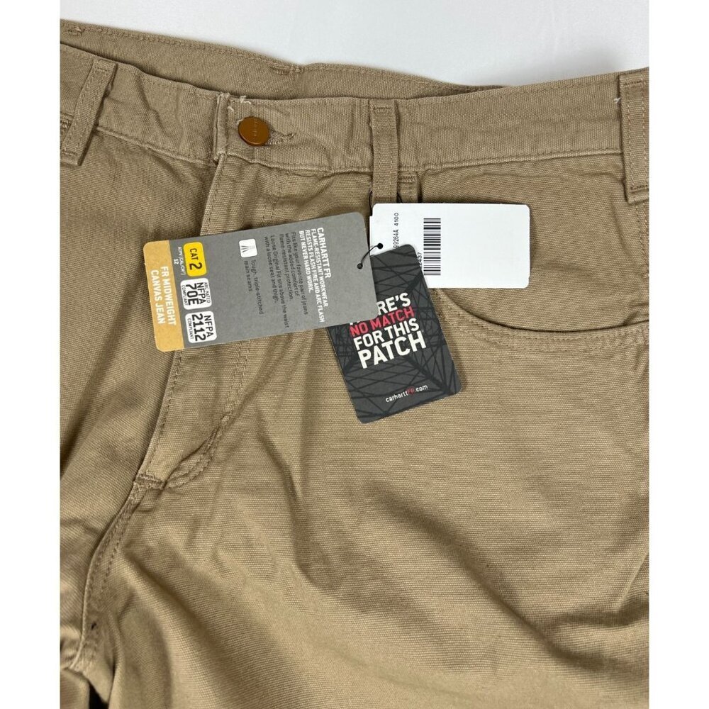 Carhartt Men's 36x30 FRB159-GKH Fit Midweight Canvas Pants Khaki NWT - Picture 5 of 9